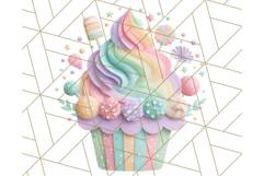 Paper Cupcake Clipart Layered Paper Scrapbook Collage Png Product Image 5