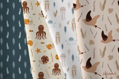 Sea animals seamless pattern, Nautical digital paper set Product Image 5