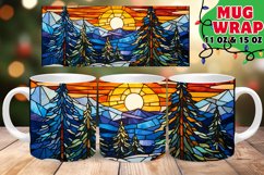STAINED GLASS XMAS ELEGANCE 11OZ 15OZ MUG WRAP Product Image 1