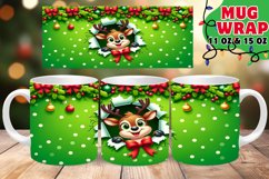 3D Xmas Wall Humor Mug Wrap 11oz Sublime PNG Product Image 1
