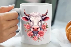 Beautiful Christmas Cow Clipart, Christmas Cow Clipart Product Image 5