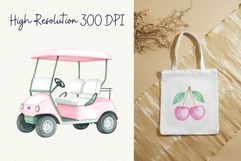 Coquette Pink Golf Vintage Golf Club Watercolor Clipart Product Image 6