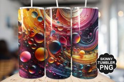 Colored Water Drops Tumbler Warp - Tumbler PNG Design Product Image 1