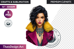 Modern Winter Girl Fashion Illustrations PNG Graphics Product Image 1