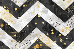 Black White Gold Chevron Pattern Background with Paint Splat Product Image 1