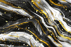 Black White Gold Abstract Marble Wave Background Texture Product Image 1