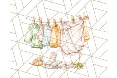 Cozy Laundry Day Clipart PNG Pastel Home Decor, Home Png Product Image 5