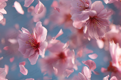 Floating Pink Cherry Blossom Petals Soft Spring Background Product Image 1