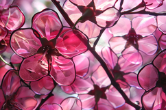 Pink Stained Glass Floral Background with Soft Glowing Light Product Image 1