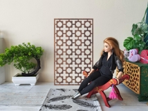 Dressing screen dollhouse miniature furniture partition Product Image 5