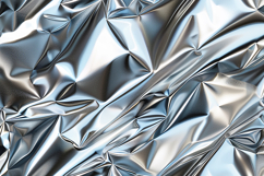 Crumpled silver foil with a shiny reflective surface Product Image 1