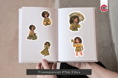 Cute Curly Hair Boho Afro Girl Clipart Product Image 5