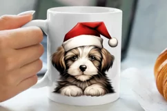 Christmas Peeking Dogs Clipart, Christmas PNG Product Image 5