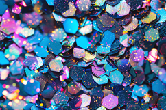 Holographic Hex Glitter Metallic Confetti Background Product Image 1