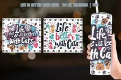 Fun Cat Design 20 oz Tumbler Sublimation - Colorful Art Product Image 4