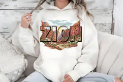 Zion National Park PNG, Vintage Utah Canyon Sublimation Product Image 5