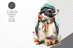 Christmas clipart, Penguin clipart, Winter sublimation Product Image 1