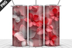 3D Flowers Tumbler Wrap | Sublimation Design | Tumble PNG Product Image 2