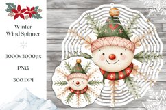 Watercolor Snowman Wind Spinner, Snowflake Wind Spinner Product Image 1