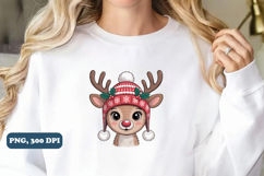 Yarn Crochet Christmas Reindeer Png sublimation Product Image 5