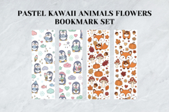 Pastel Kawaii Animals Flowers Bookmark Set,Cute Sweet Floral Product Image 5