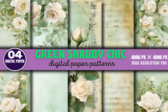Green Shabby Chic Junk Journal PNG Product Image 1