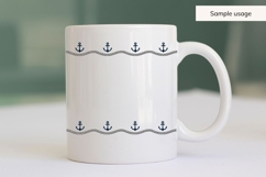 Seamless Nautical Anchor And Rope Border SVG Product Image 5