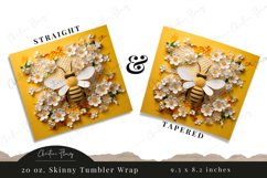 Cute 3D Yellow Bee Tumbler Wrap Sublimation Product Image 2