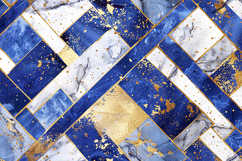 Blue and Gold Marble Geometric Background Product Image 1