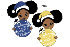 Christmas Black Girl SVG Believe in the Magic of Christmas Product Image 5