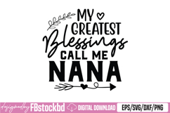Greatest Blessing Call Me Nana Graphic Tees Grandma Casual Product Image 1
