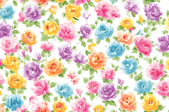 Floral pattern colorful roses on a white background Product Image 1