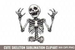 Cute Skeleton Sublimation Clipart Product Image 1