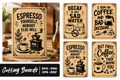 Funny Espresso Coffee Cutting Board Design SVG PNG Product Image 1