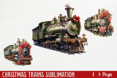Christmas Trains Sublimation, PNG Product Image 1