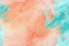 Peach and Teal Watercolor Splatter Background Product Image 1