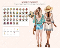 Boho Besties Clipart Set Create Stylish Bohemian Designs Product Image 5