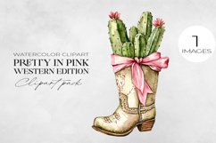 Watercolor Western Clipart, Wild West Cowgirl, Country PNG. Product Image 1