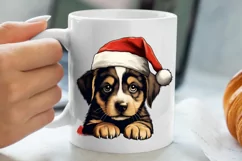 Christmas Peeking Dogs Clipart, Christmas PNG Product Image 5