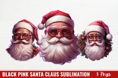 Vintage Black Santa Claus Sublimation Clipart Product Image 1