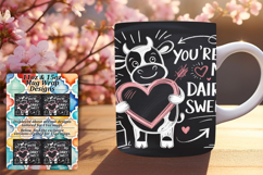 Magical 15oz Mug Wrap Png Artwork , Cute Cow Product Image 1