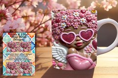 Unique 15oz Mug Wrap Png Design , 3D Cupid Product Image 1