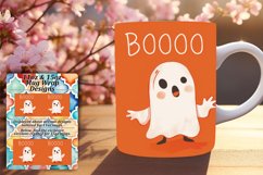 Adorable Ghost Mug Wrap Halloween Sublimation 11oz 15oz Product Image 1