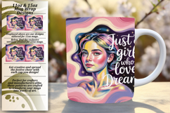 Vibrant 15oz Mug Wrap Png Template , Just A Girl Product Image 1