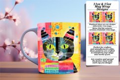 Charming Cat Art Mug Wrap: Sublimation Product Image 1