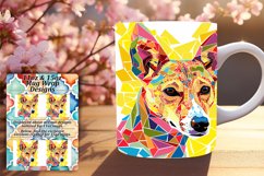 Artistic Abstract Dog Mug Wrap 11oz/15oz Sublimation Product Image 1