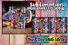3D Leopard and Floral Mug Wrap Art for Sublimation Product Image 1