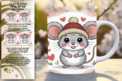 Whimsical 11oz Mug Wrap Png Design , Valenines Animals Product Image 1