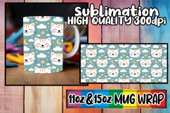 Inspiring mornings 11oz 15oz sublimation wrap, Funny Cat Product Image 1