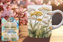Classy 15oz Mug Wrap Png Design , Flowers Product Image 1